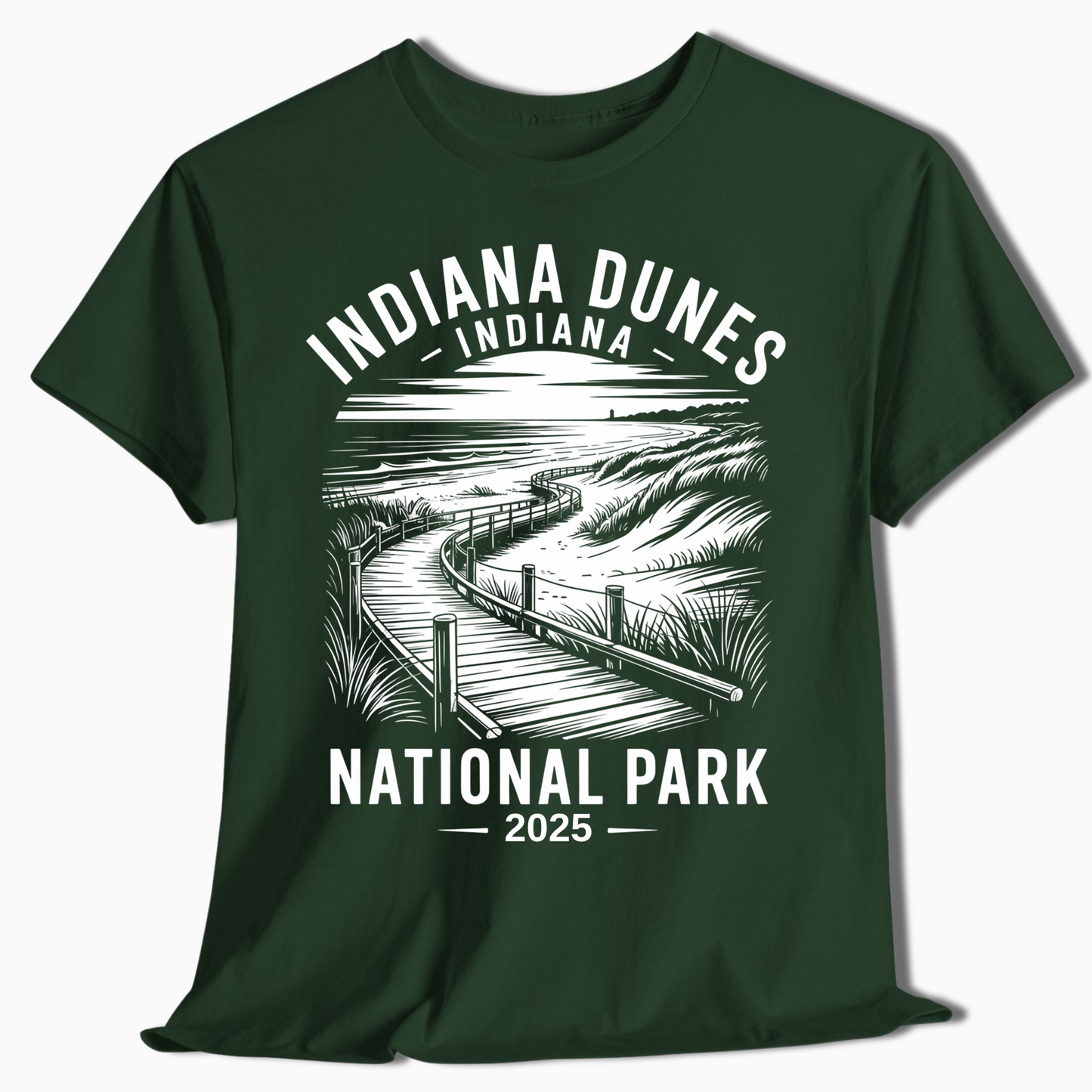 Custom Indiana Dunes Boardwalk T-Shirt - National Park Gift - t356a25