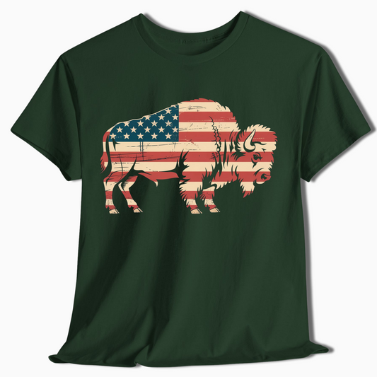 American Flag Buffalo Western Patriotic Shirt - t424a25