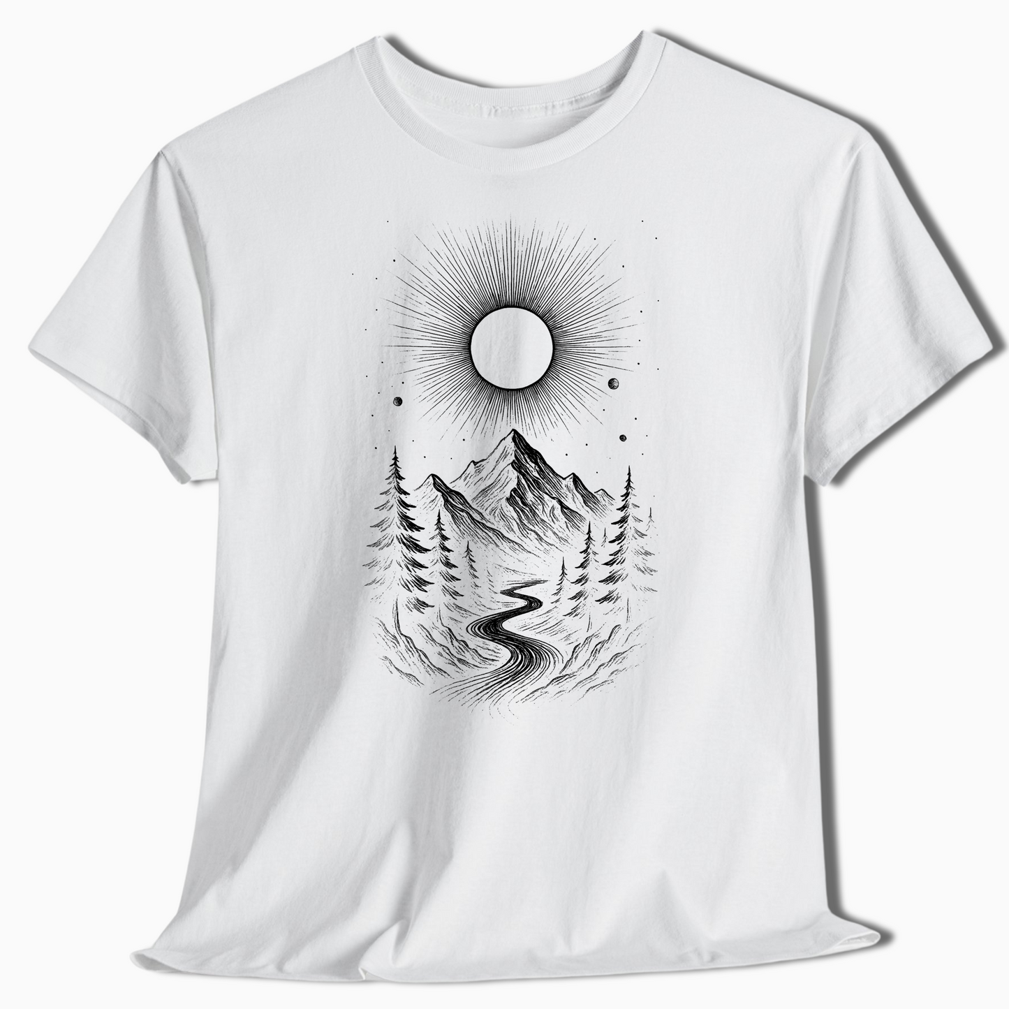 Mystic Mountain Eclipse Shirt for Nature Lovers & Stargazers - t455a25