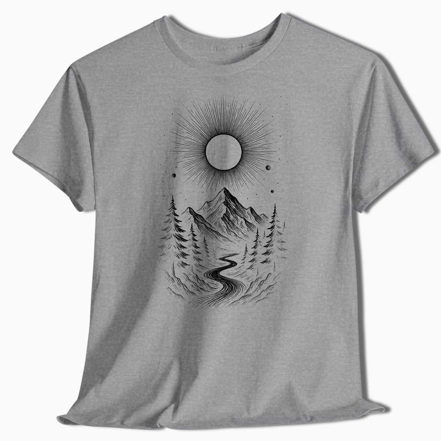 Mystic Mountain Eclipse Shirt for Nature Lovers & Stargazers - t455a25
