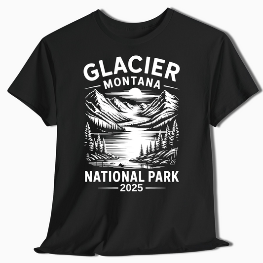 Glacier National Park Shirt with Custom Year – Montana Tee – t292a25