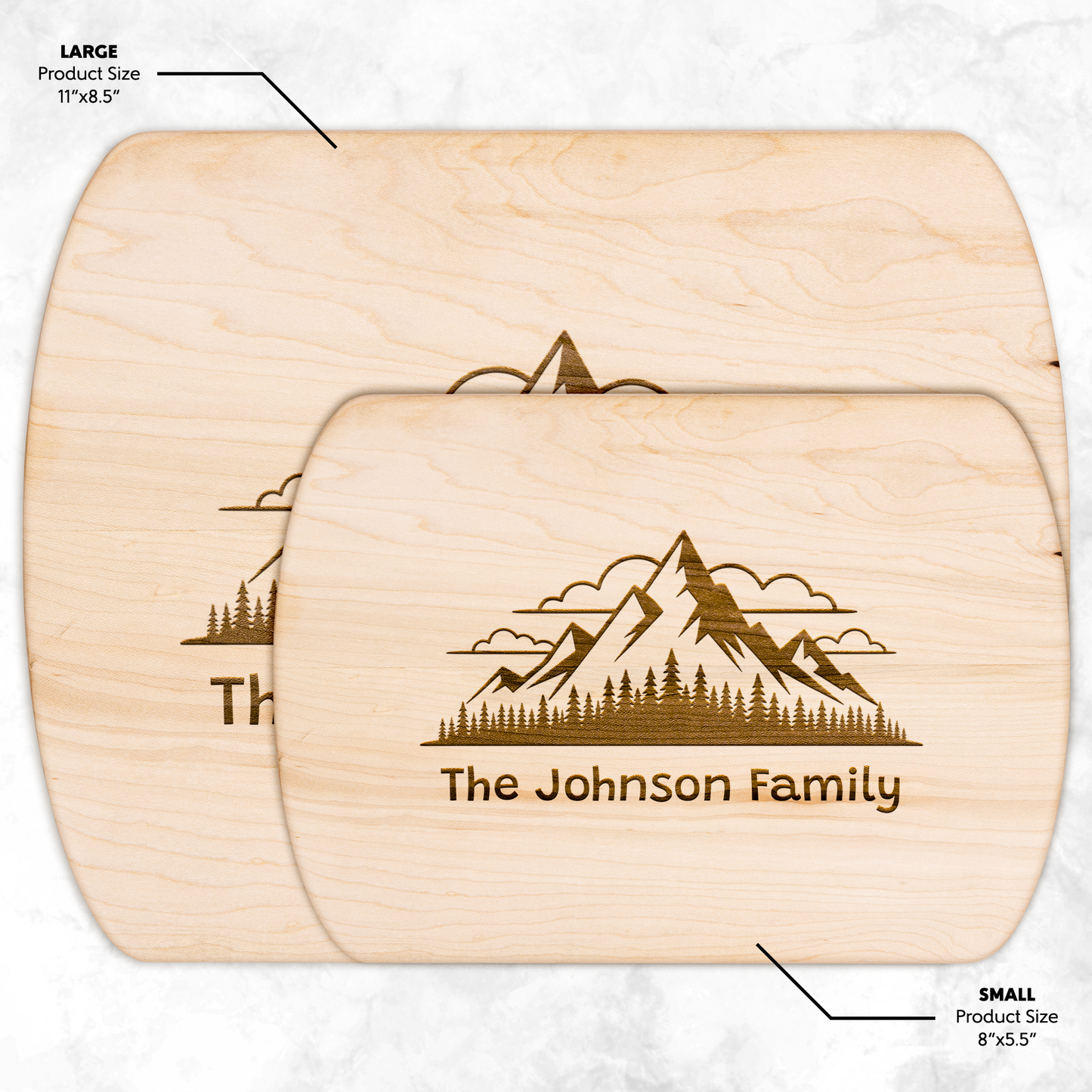 Personalized Mountain Silhouette Cutting Board - t436a25