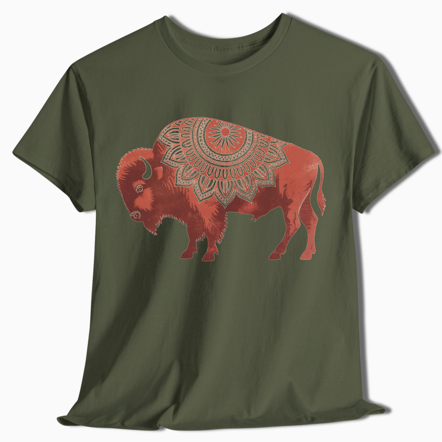 Boho Mandala Buffalo Western Nature Shirt - t423a25