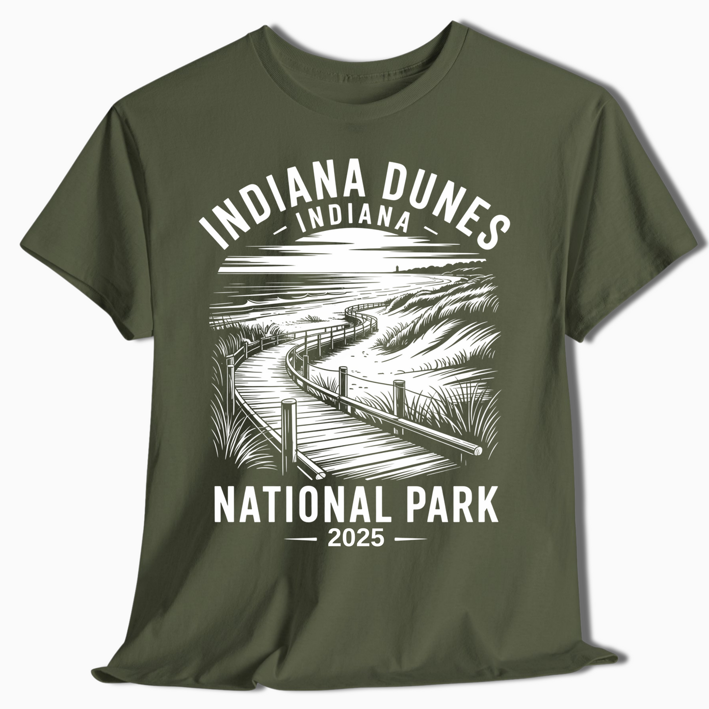 Custom Indiana Dunes Boardwalk T-Shirt - National Park Gift - t356a25