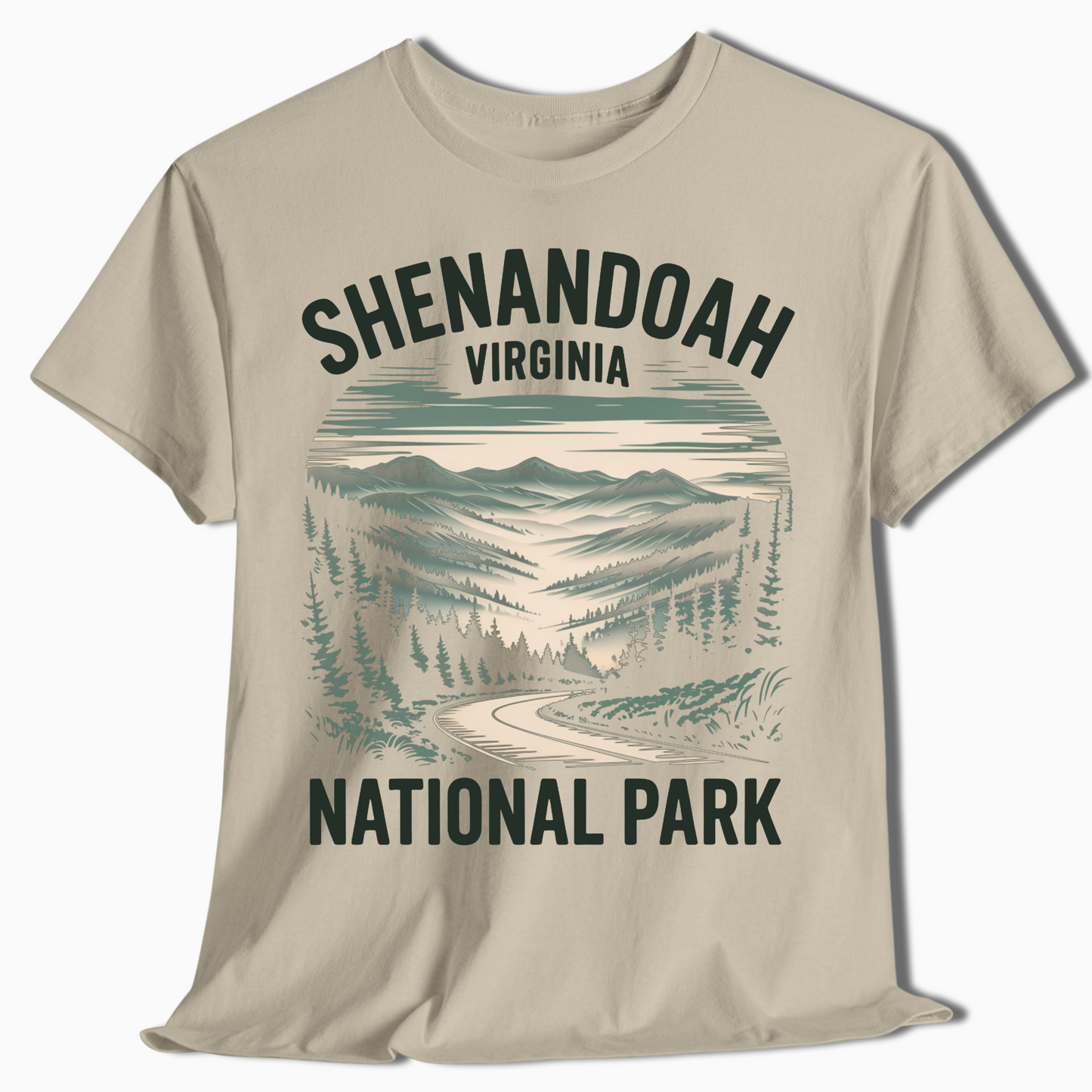Shenandoah National Park T-Shirt - Color Scenic Road Gift - t348a25