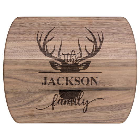 Custom Deer Antler Family Cutting Board for Kitchen or Cabin - t449a25