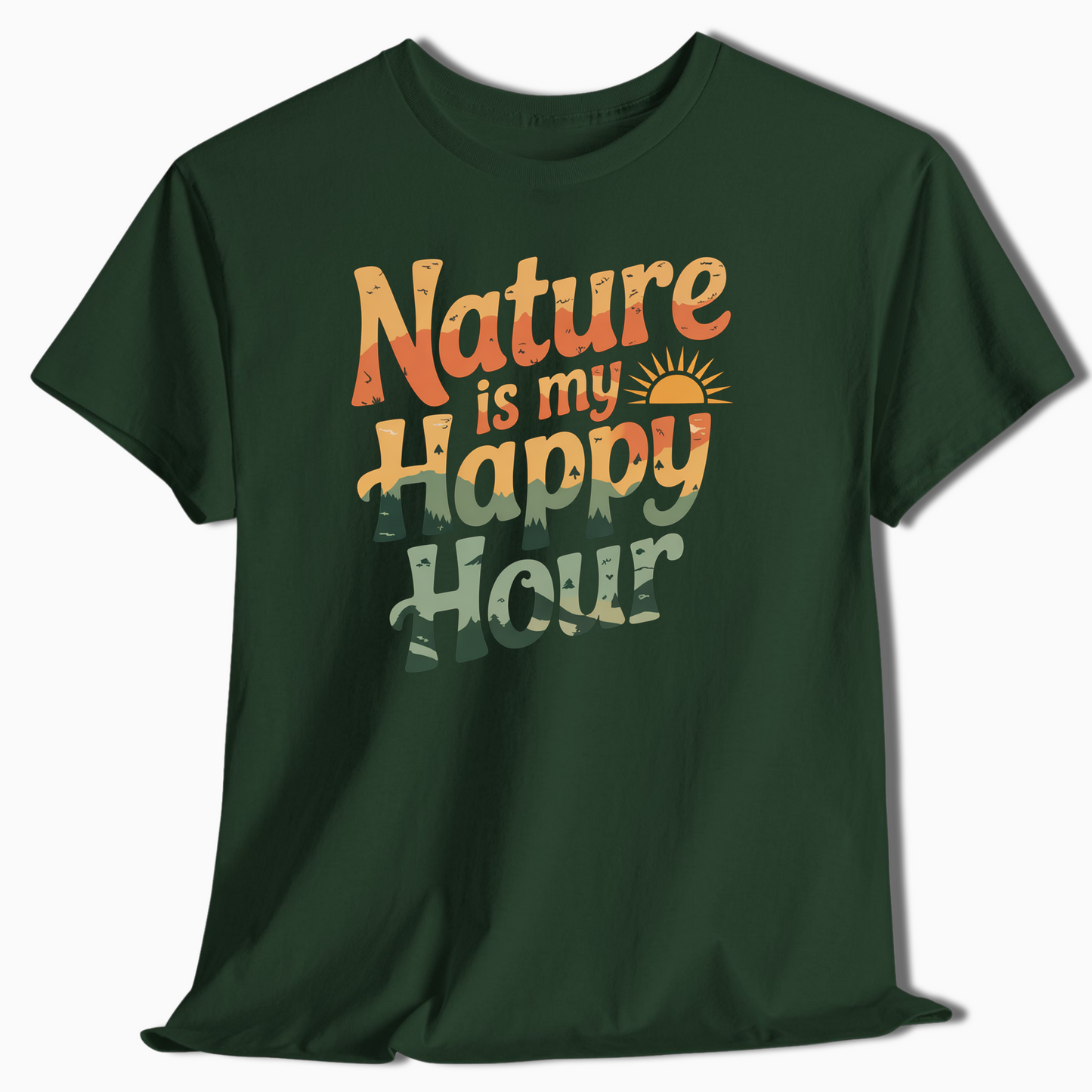 Camping T-Shirt Nature Is My Happy Hour - t165a25