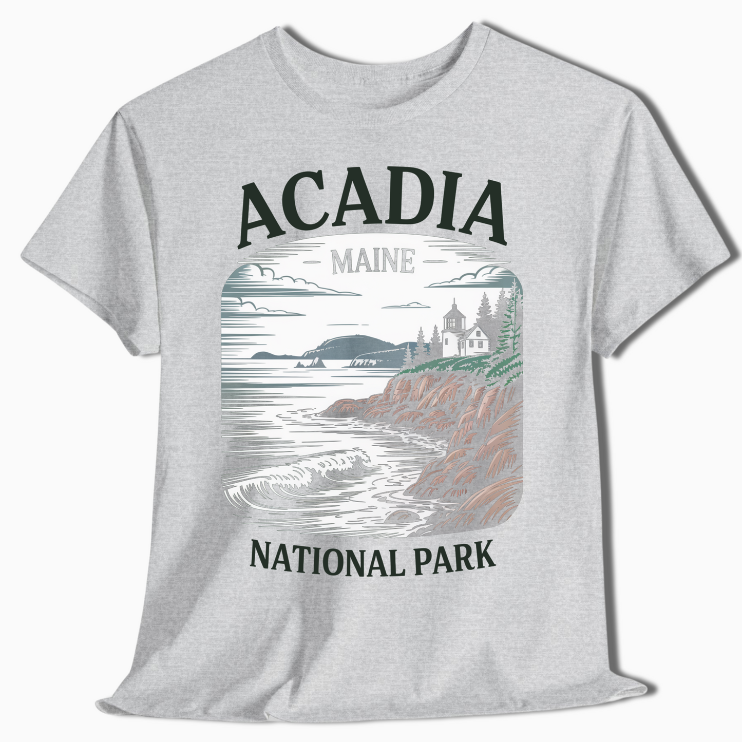 Acadia National Park Maine Shirt - Scenic Ocean View Design - t304a25