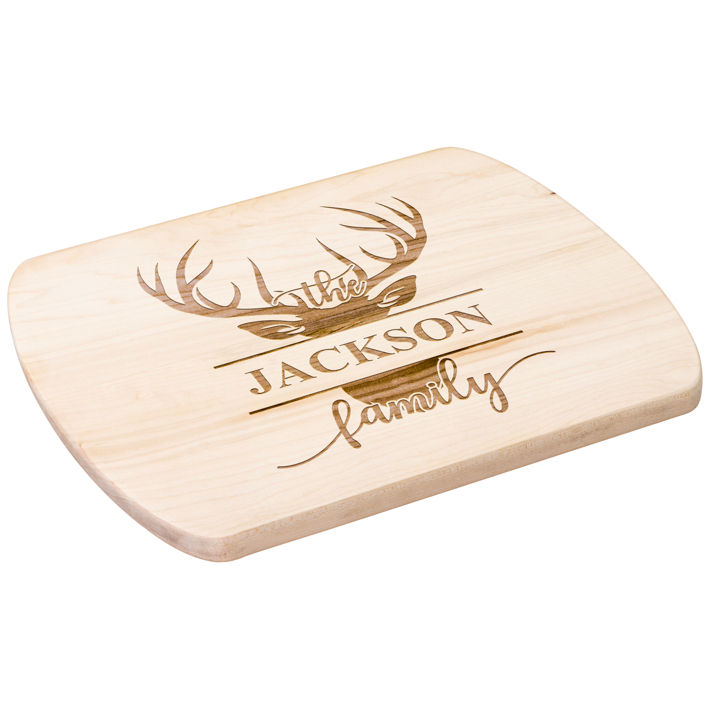 Custom Deer Antler Family Cutting Board for Kitchen or Cabin - t449a25