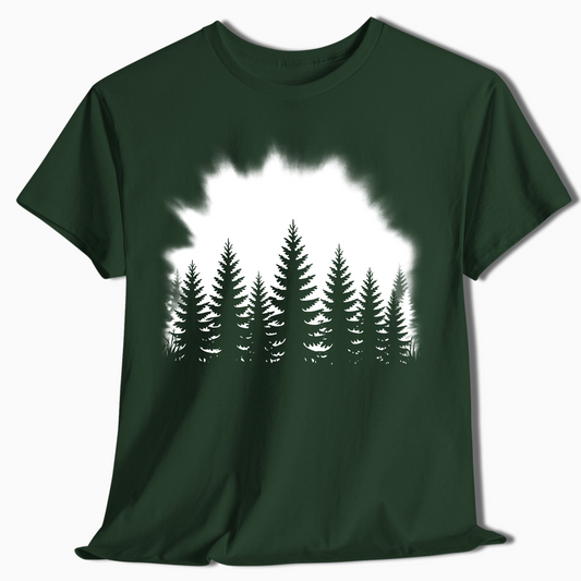 Pine Tree Silhouette Hiking and Camping Shirt - t435a25