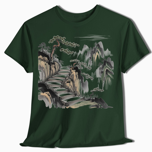 Peaceful Stone Stair Mountain Shirt - Zen Hiking Gift Tee - t460a25