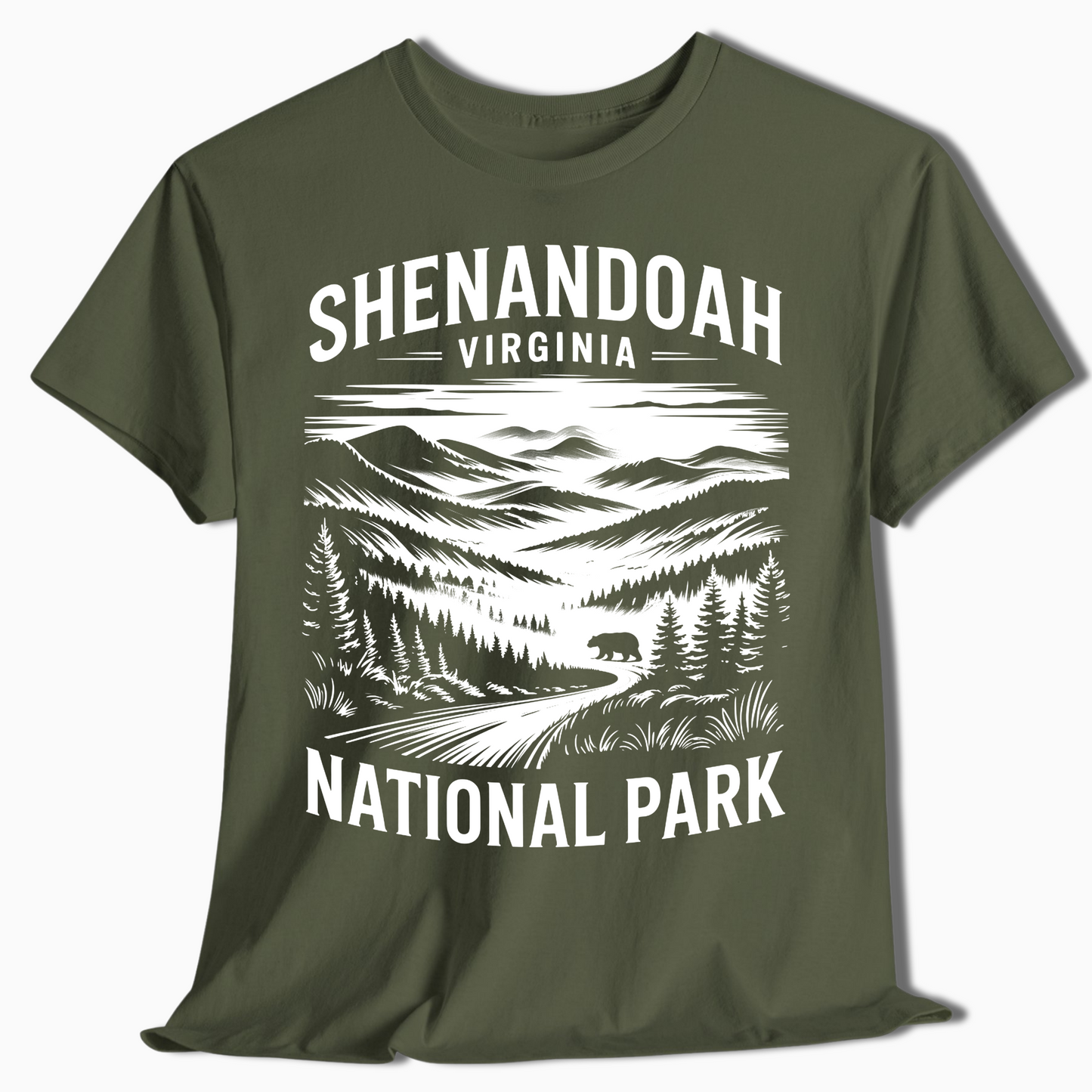 Shenandoah National Park T-Shirt with Bear - Hiking Gift - t346a25
