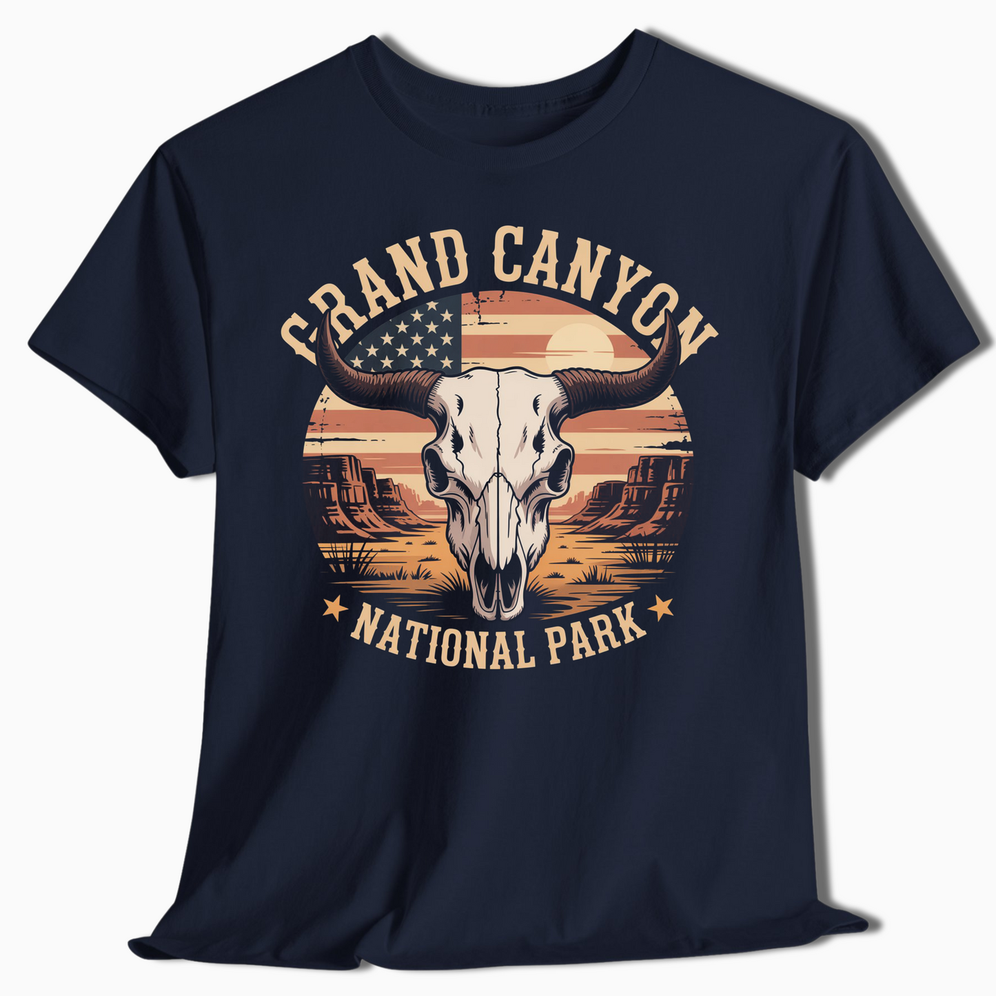 Grand Canyon Skull Patriotic National Park T-Shirt - t401a25