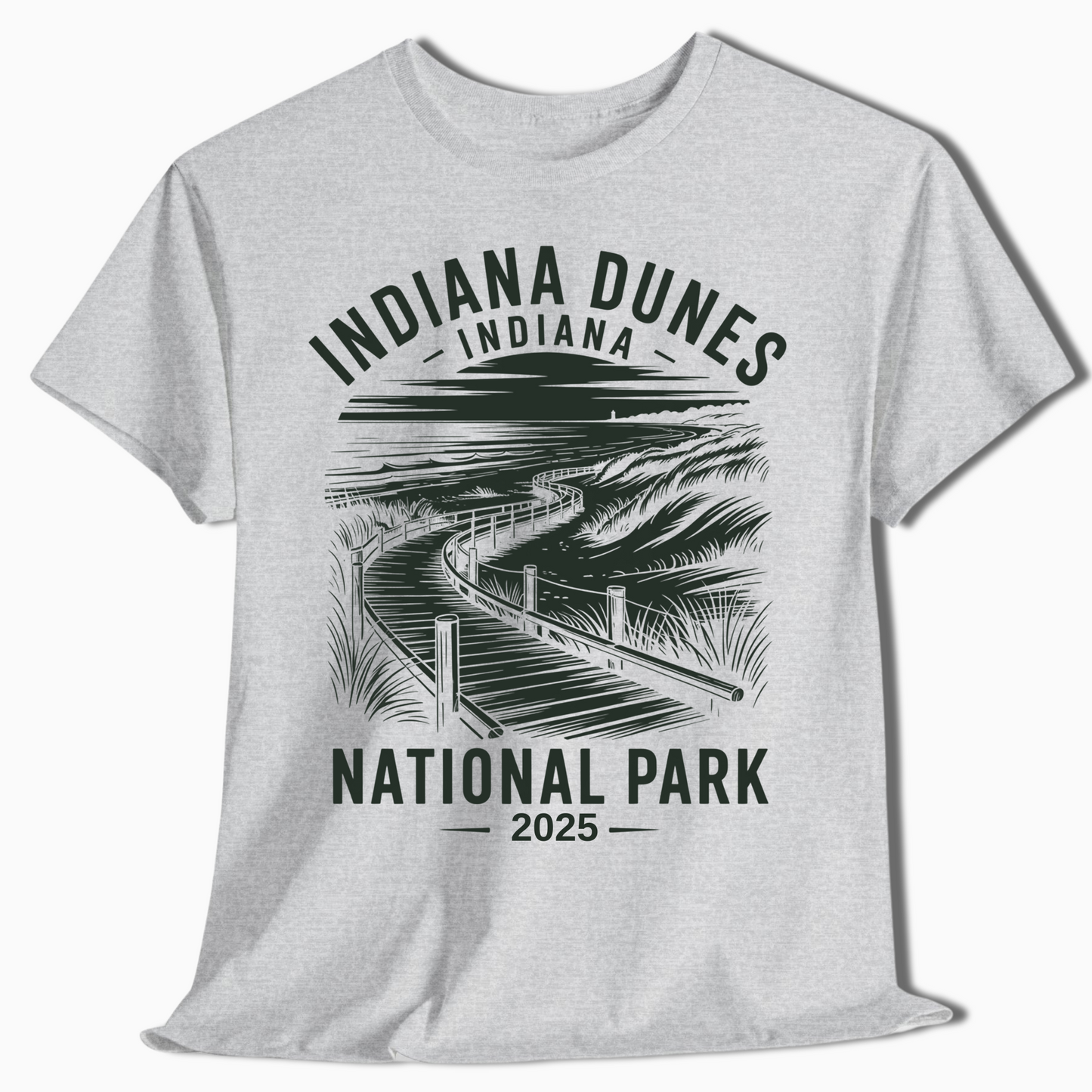 Custom Indiana Dunes Boardwalk T-Shirt - National Park Gift - t356a25