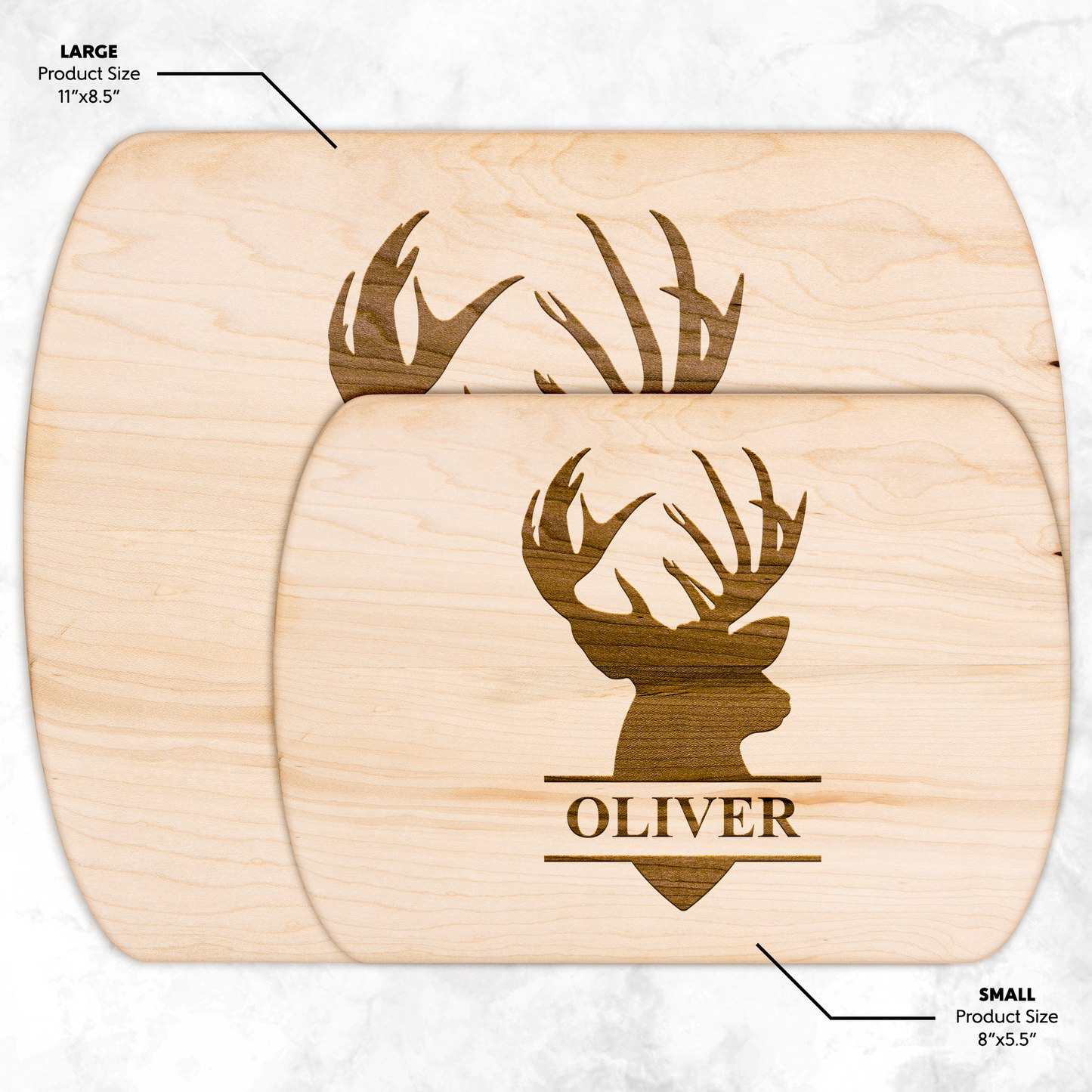 Custom Deer Silhouette Cutting Board with Name - t450a25