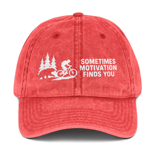 Sometimes Motivation Finds You Mountain Bike Cap - t266a25