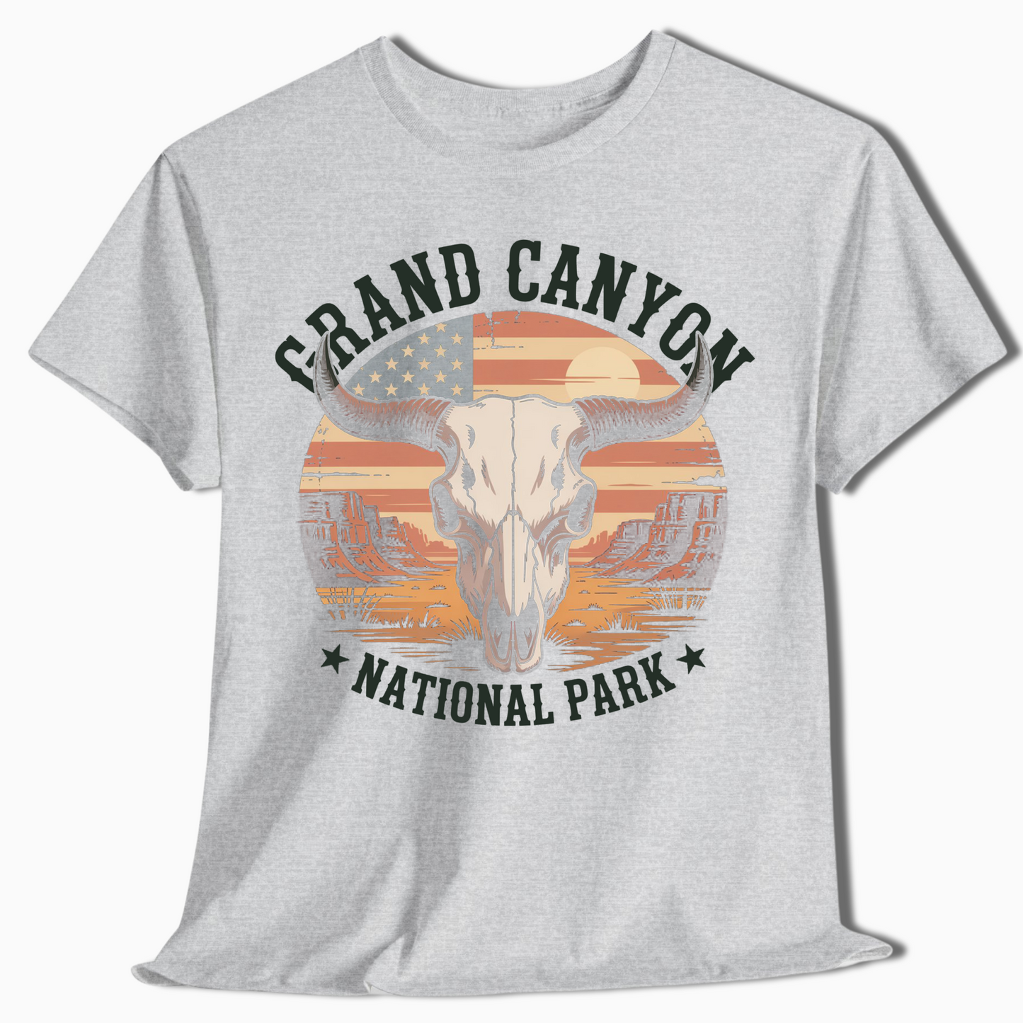 Grand Canyon Skull Patriotic National Park T-Shirt - t401a25
