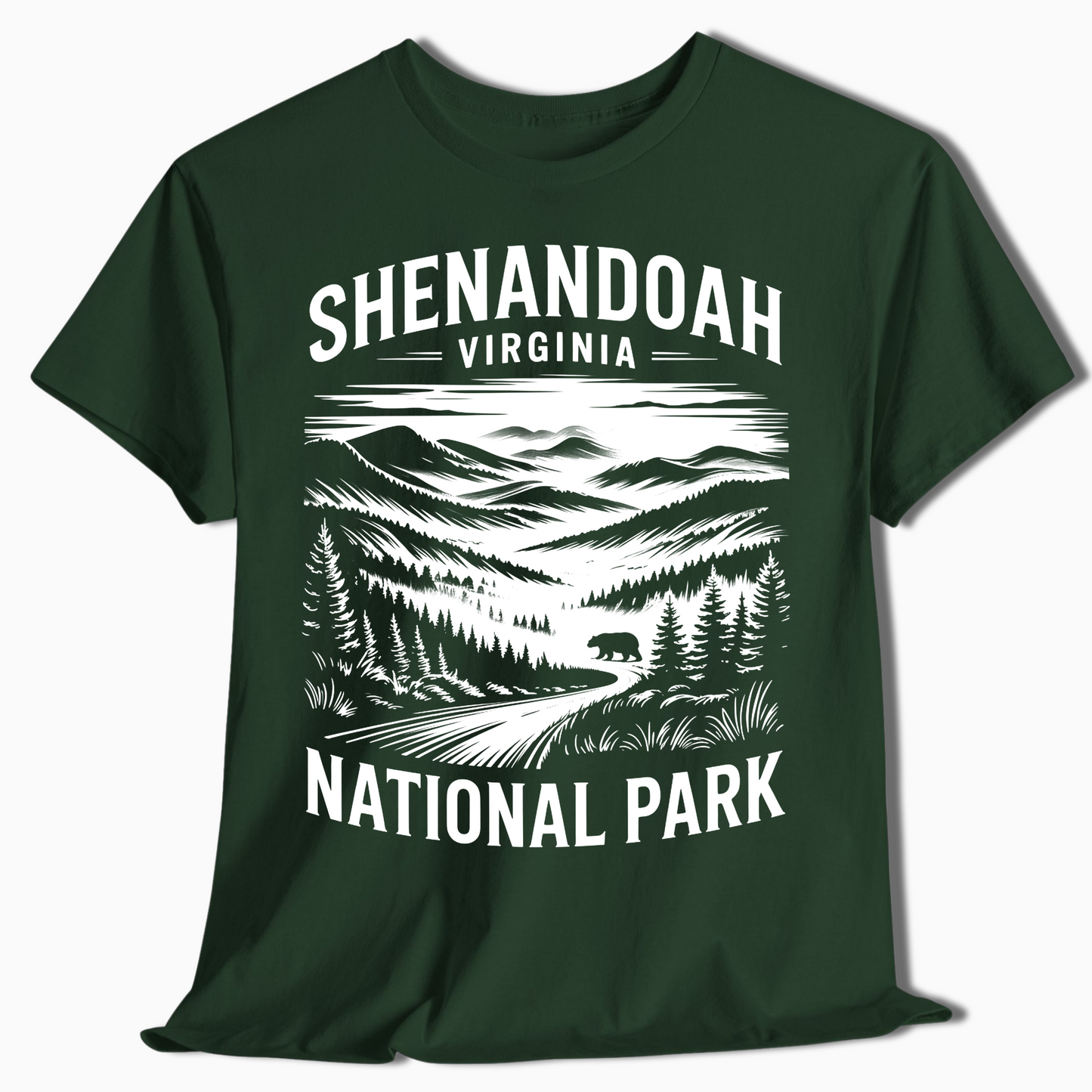 Shenandoah National Park T-Shirt with Bear - Hiking Gift - t346a25