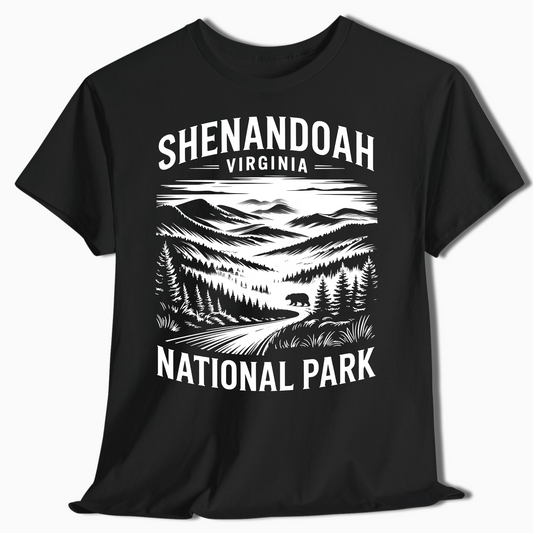 Shenandoah National Park T-Shirt with Bear - Hiking Gift - t346a25