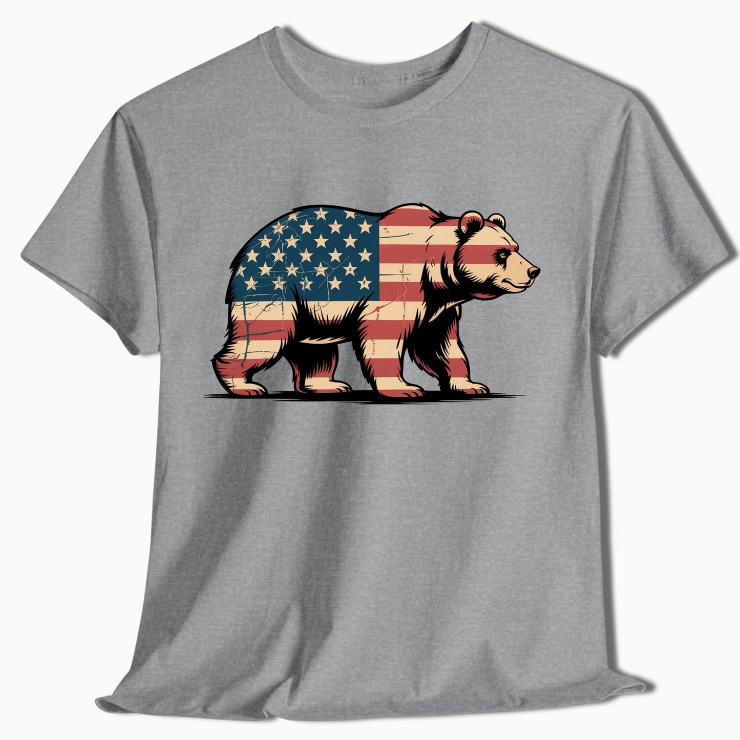 American Flag Bear Patriotic T-Shirt for Outdoor Lovers - t405a25