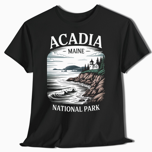 Acadia National Park Maine Shirt - Scenic Ocean View Design - t304a25