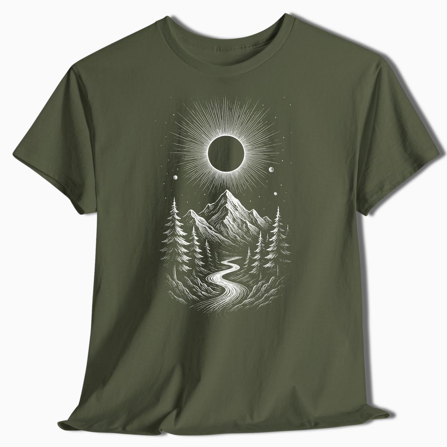 Mystic Mountain Eclipse Shirt for Nature Lovers & Stargazers - t455a25