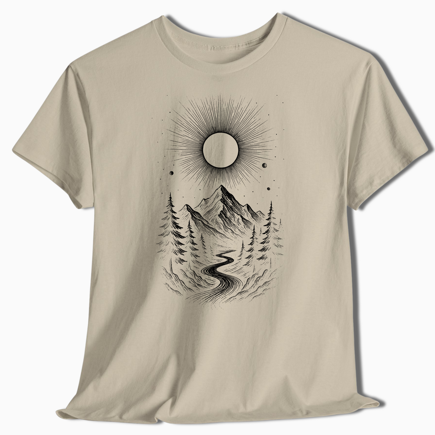 Mystic Mountain Eclipse Shirt for Nature Lovers & Stargazers - t455a25