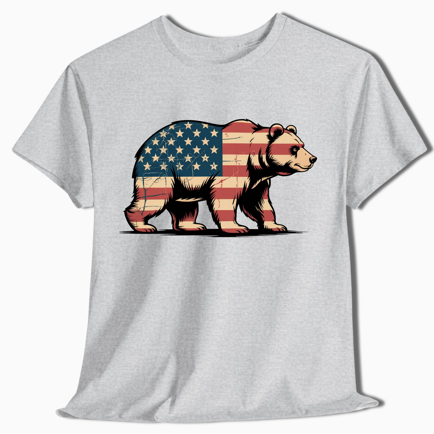 American Flag Bear Patriotic T-Shirt for Outdoor Lovers - t405a25