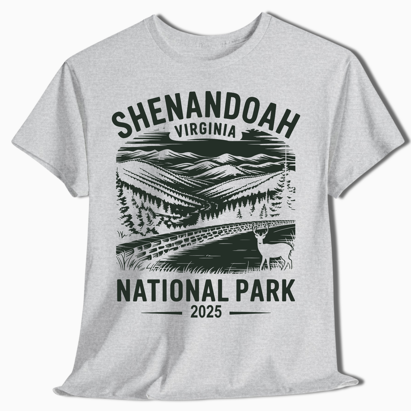 Shenandoah National Park T-Shirt with Deer - Custom 2025 Gift - t345a25