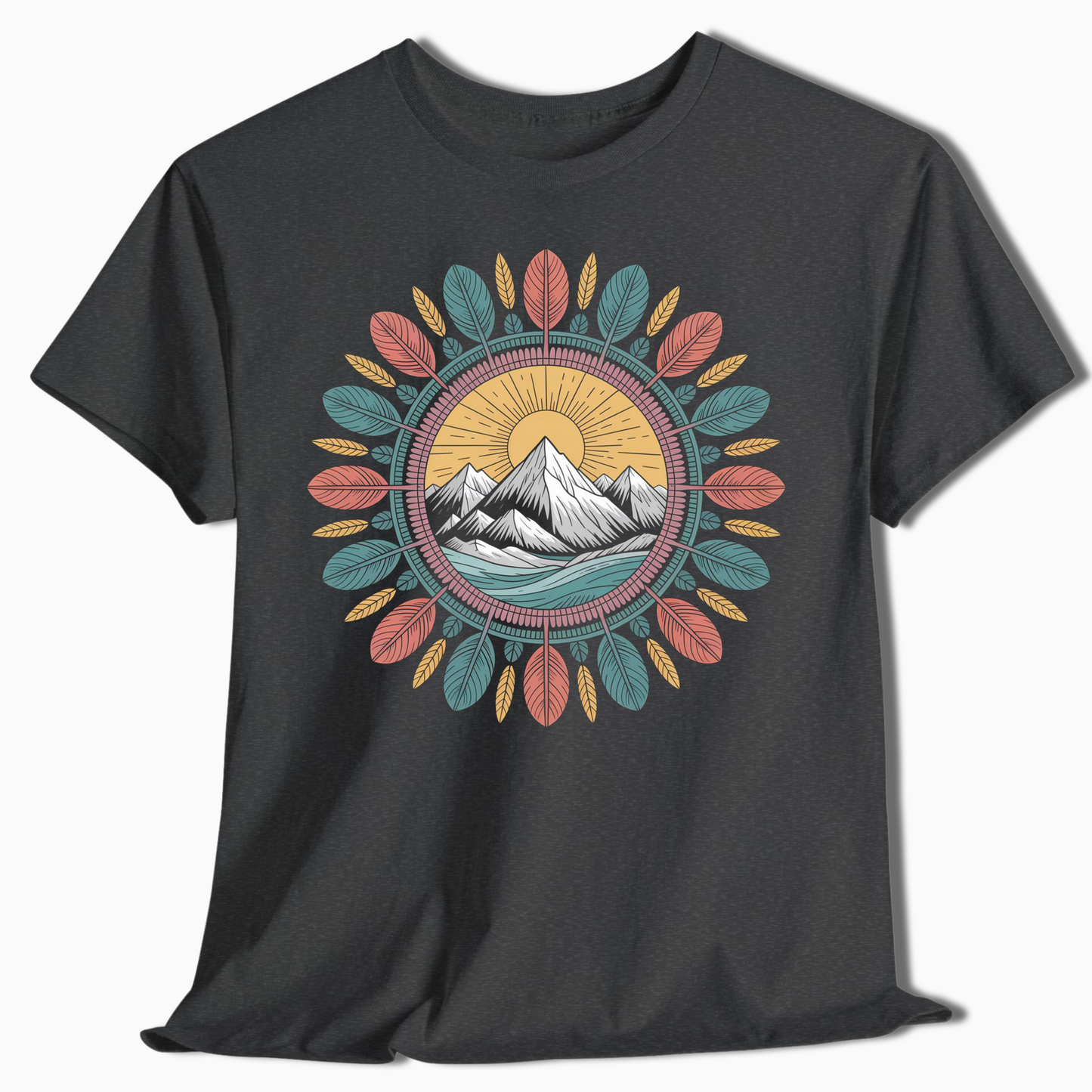 Boho Mountain Mandala Nature T-Shirt - t409a25