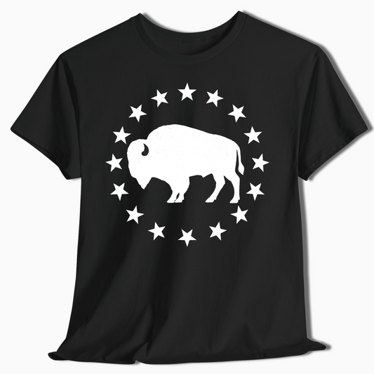 Patriotic Bison Star Outdoor T-Shirt - t426a25