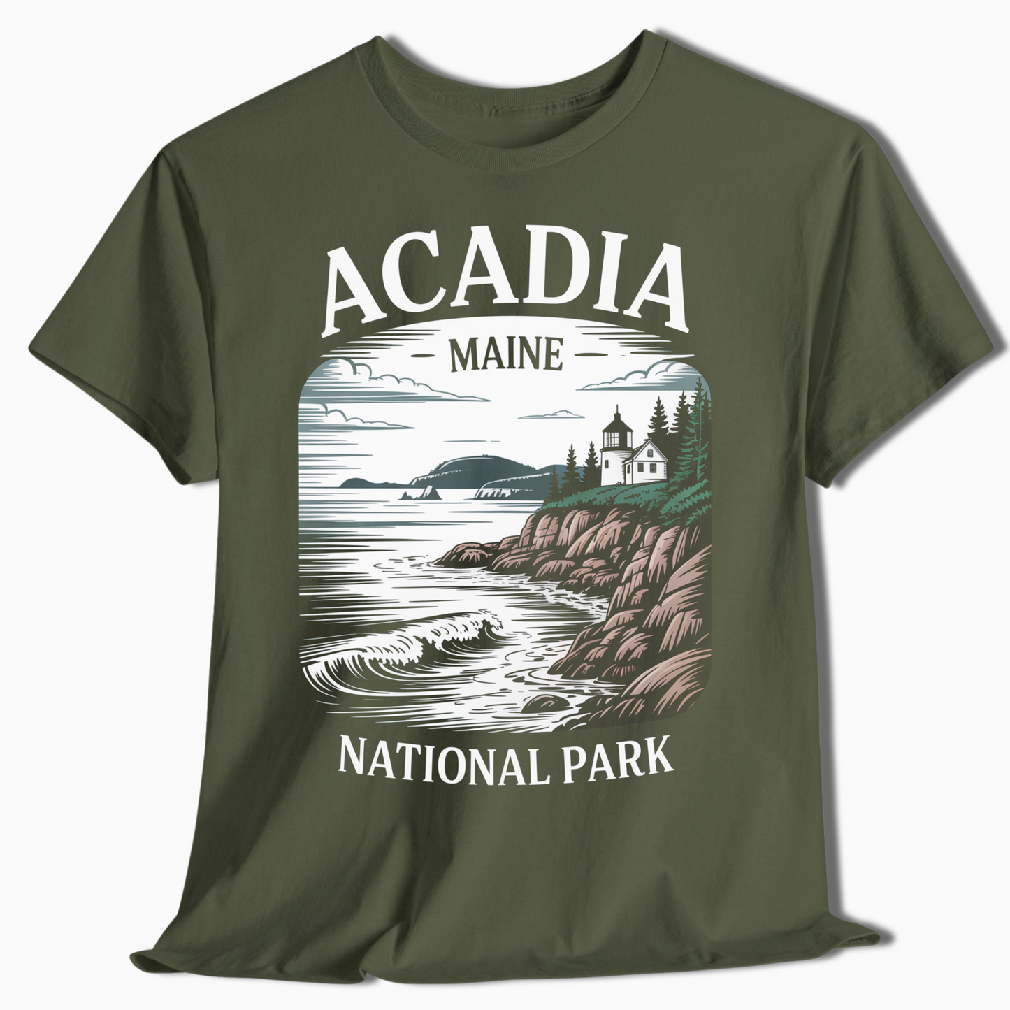 Acadia National Park Maine Shirt - Scenic Ocean View Design - t304a25