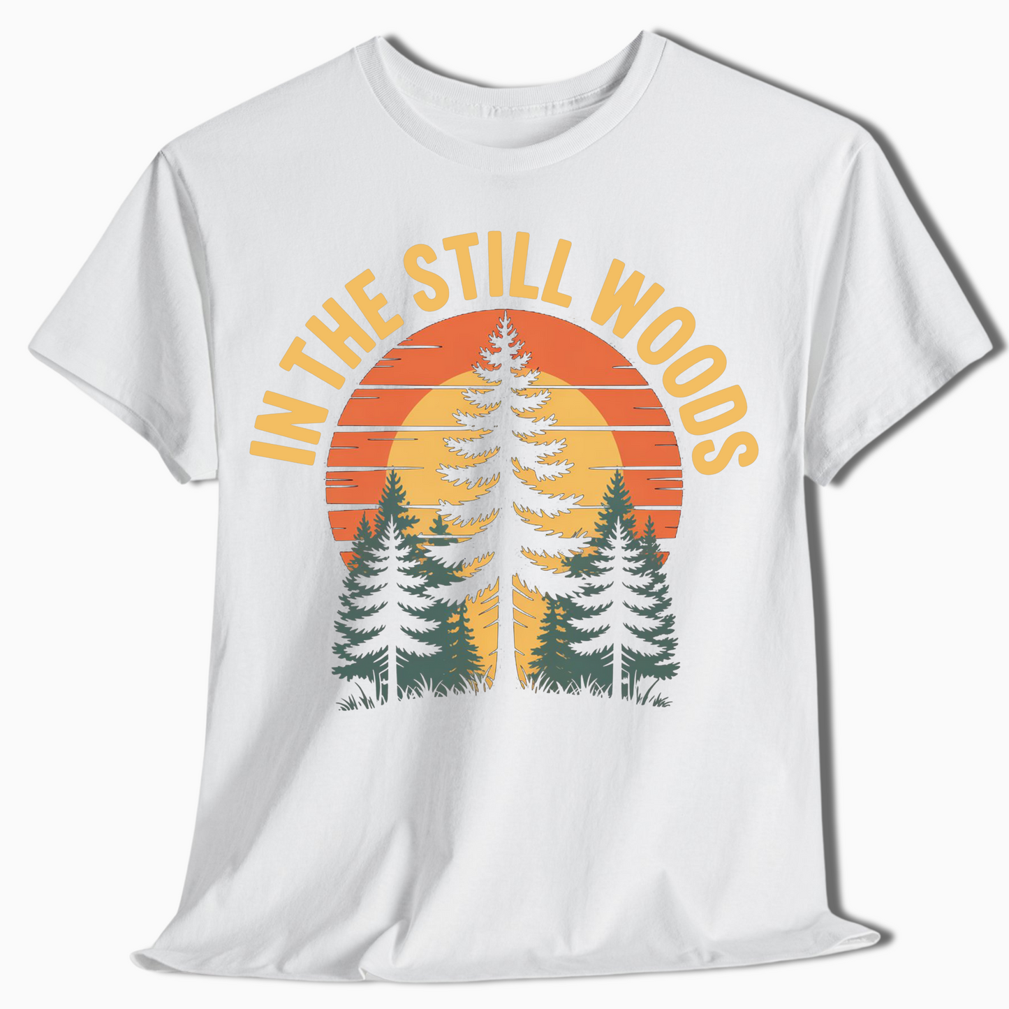 In the Still Woods Sunset Forest Shirt - Peaceful Outdoor Tee - t461a25