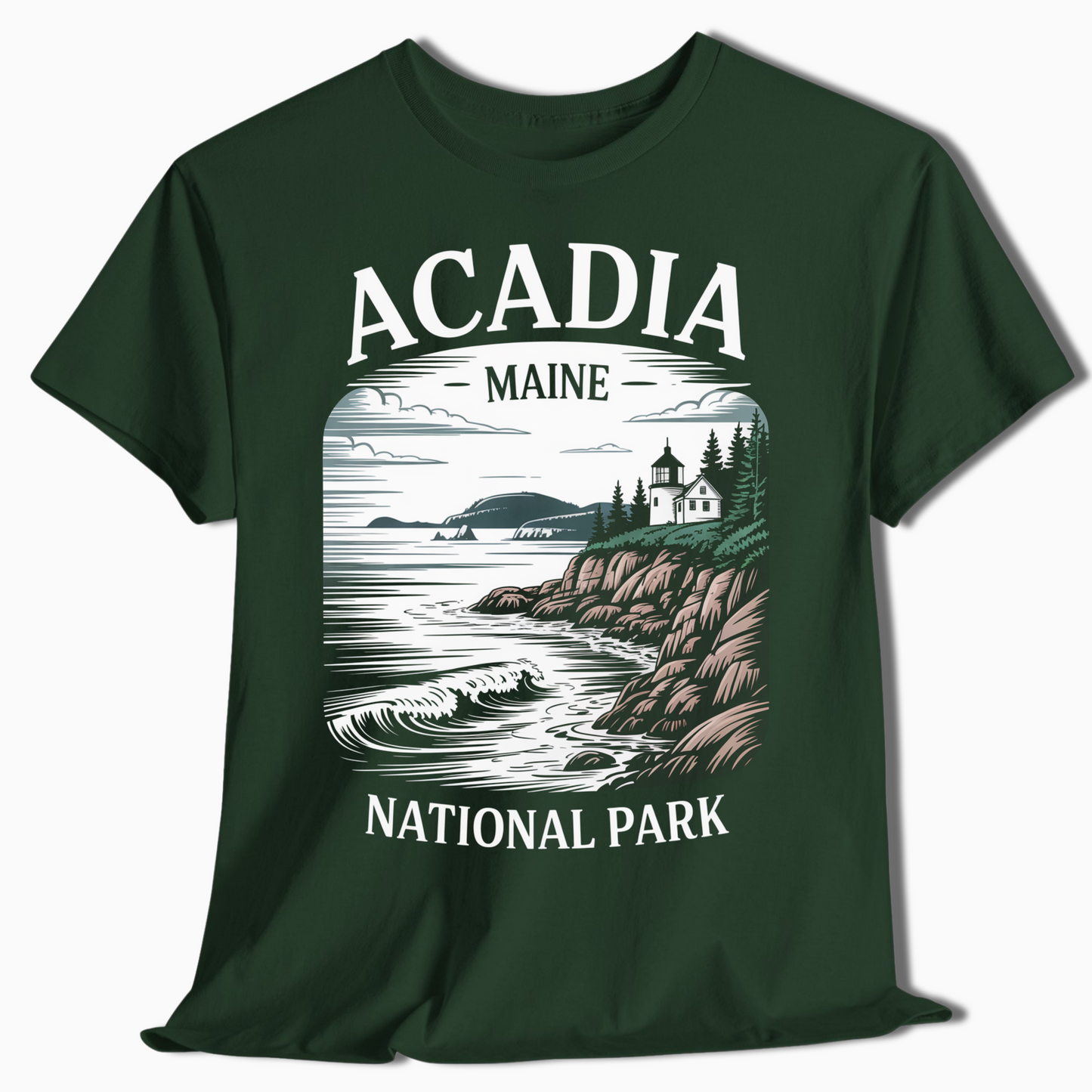 Acadia National Park Maine Shirt - Scenic Ocean View Design - t304a25
