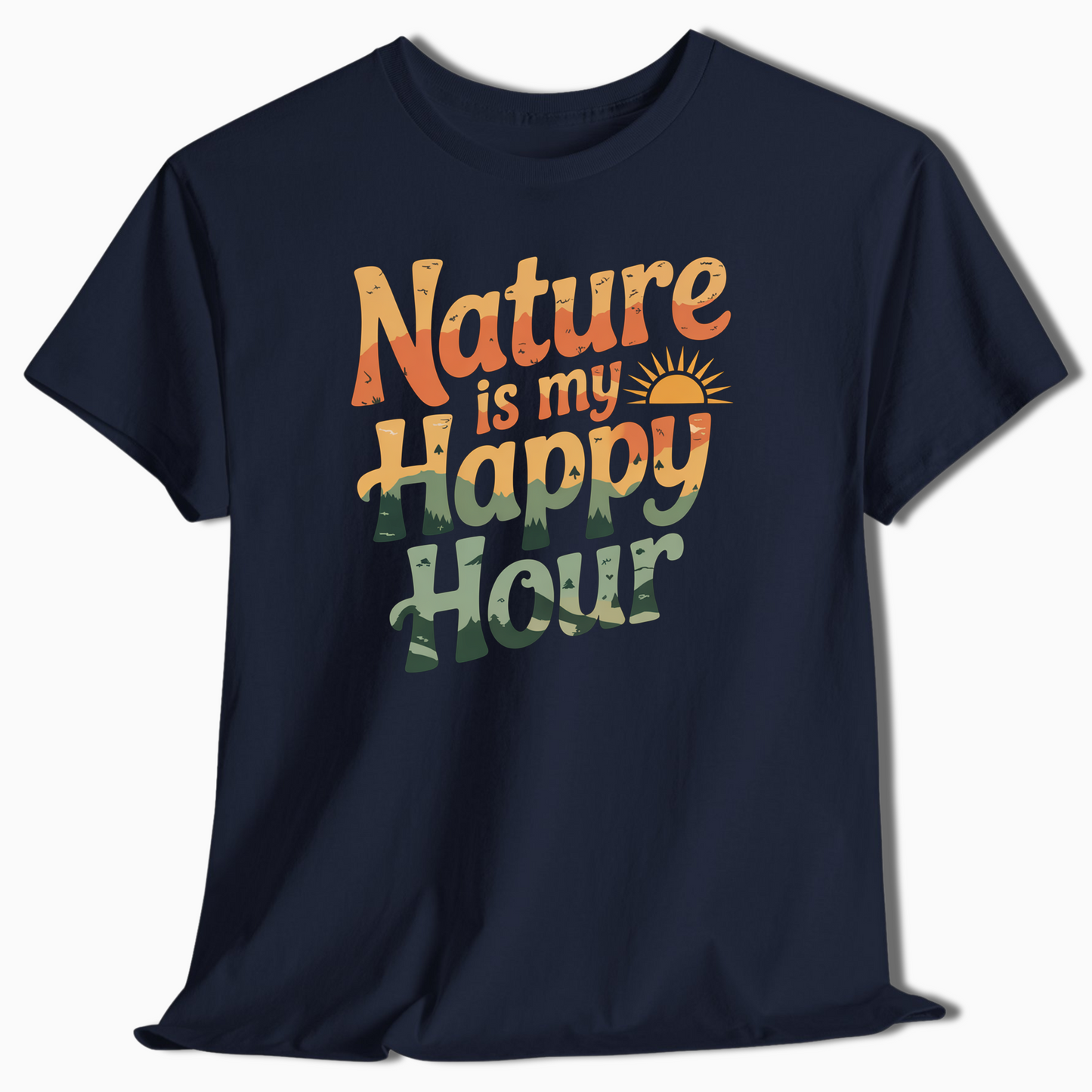 Camping T-Shirt Nature Is My Happy Hour - t165a25