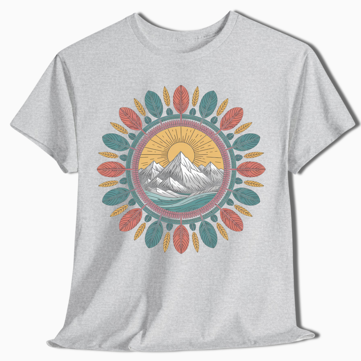Boho Mountain Mandala Nature T-Shirt - t409a25