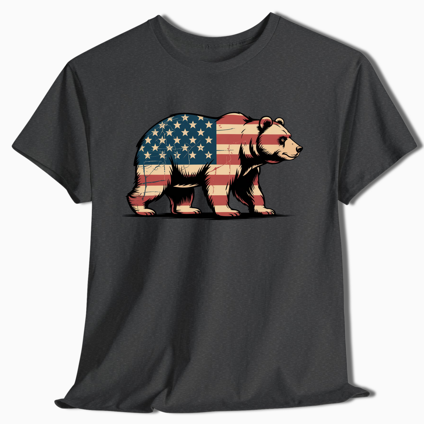 American Flag Bear Patriotic T-Shirt for Outdoor Lovers - t405a25