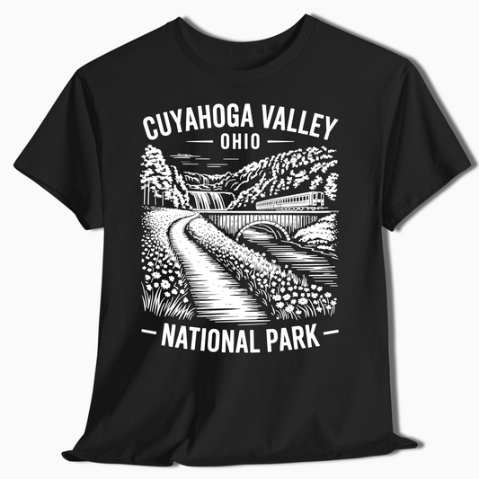 Cuyahoga Valley Waterfall & Train Shirt - Custom Park Tee - t363a25
