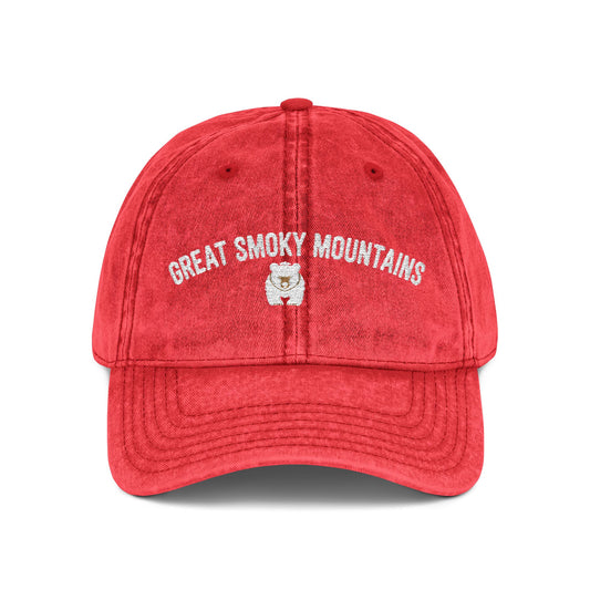 Great Smoky Mountains Cap with Bear Design - t386a25