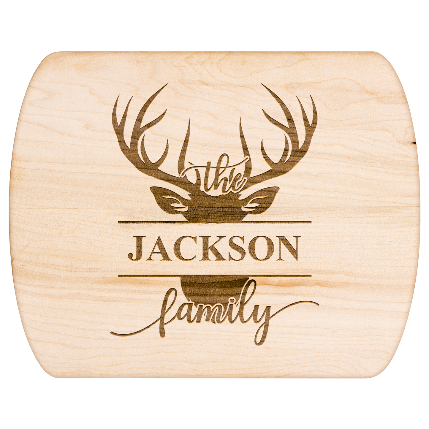 Custom Deer Antler Family Cutting Board for Kitchen or Cabin - t449a25
