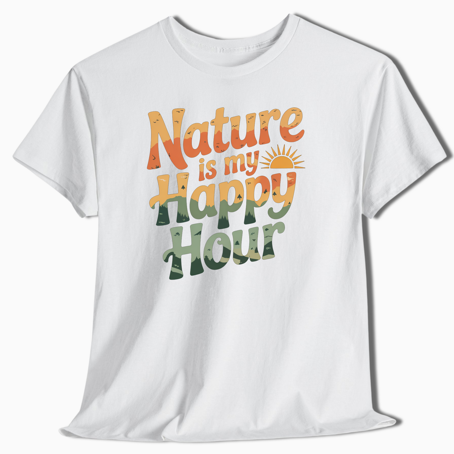 Camping T-Shirt Nature Is My Happy Hour - t165a25
