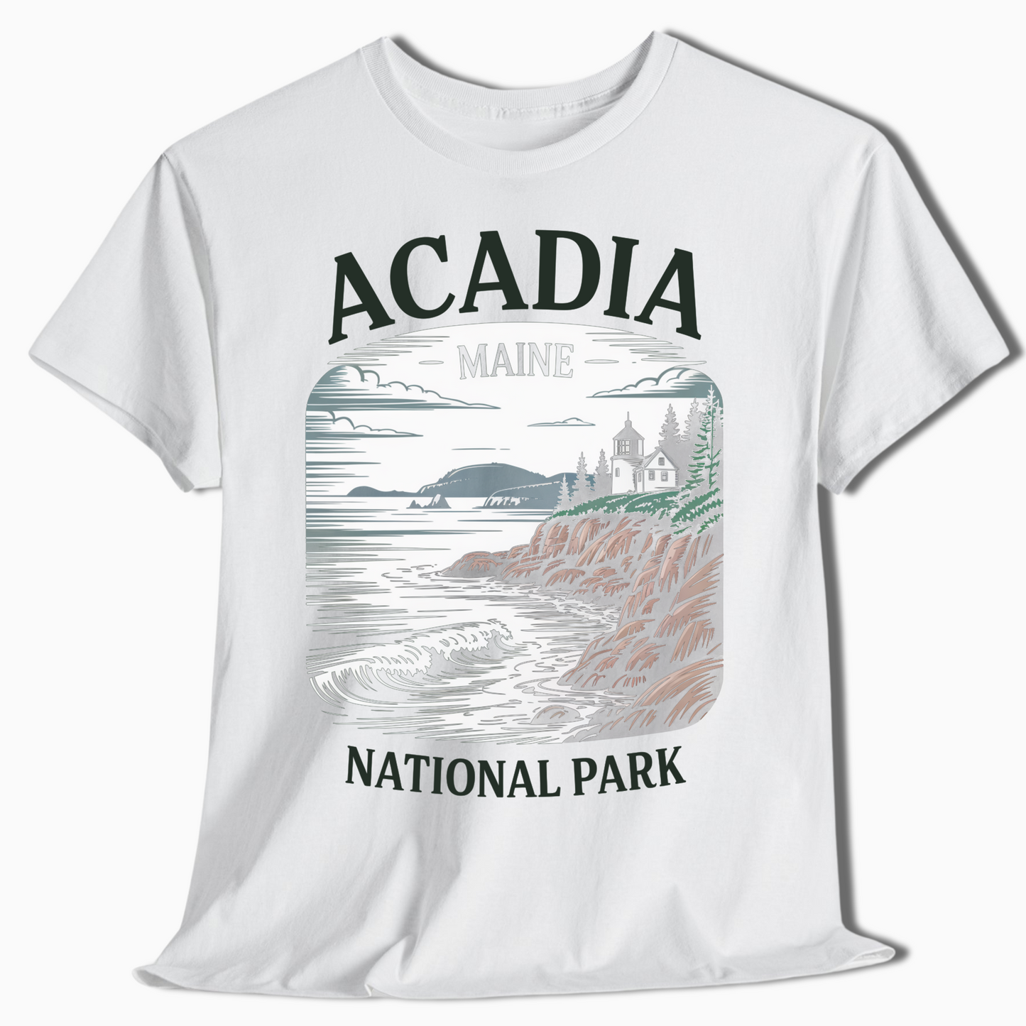 Acadia National Park Maine Shirt - Scenic Ocean View Design - t304a25