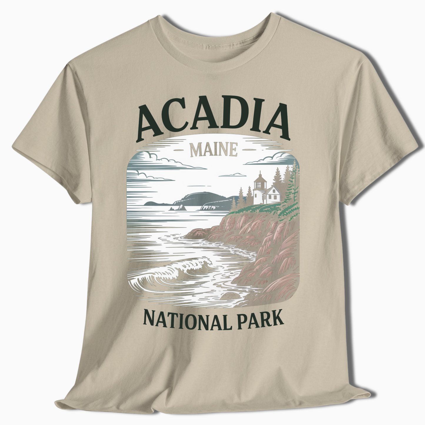 Acadia National Park Maine Shirt - Scenic Ocean View Design - t304a25