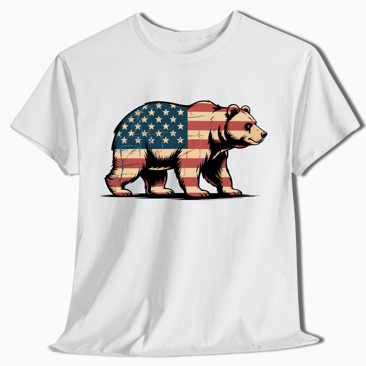 American Flag Bear Patriotic T-Shirt for Outdoor Lovers - t405a25