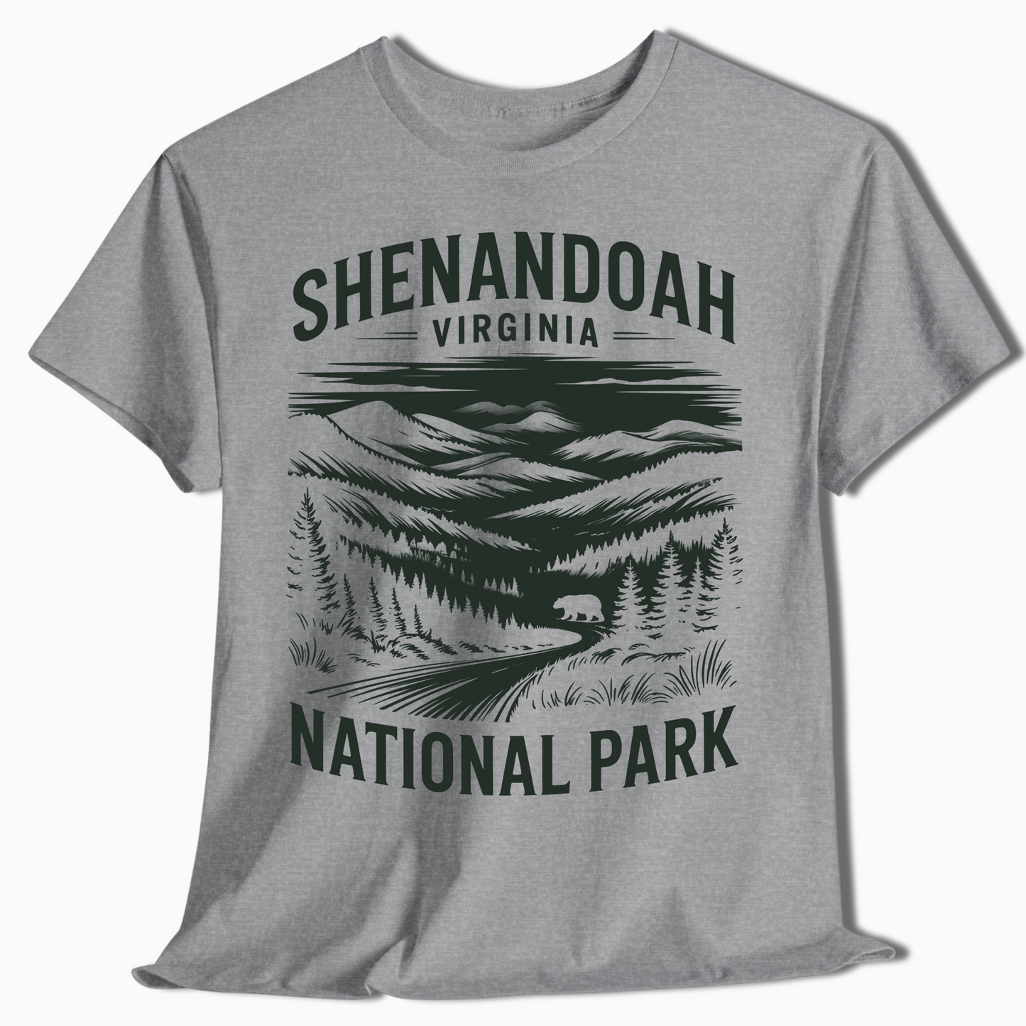 Shenandoah National Park T-Shirt with Bear - Hiking Gift - t346a25