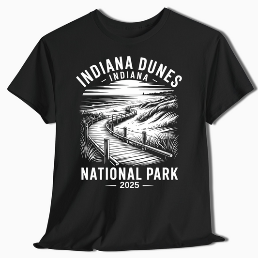 Custom Indiana Dunes Boardwalk T-Shirt - National Park Gift - t356a25