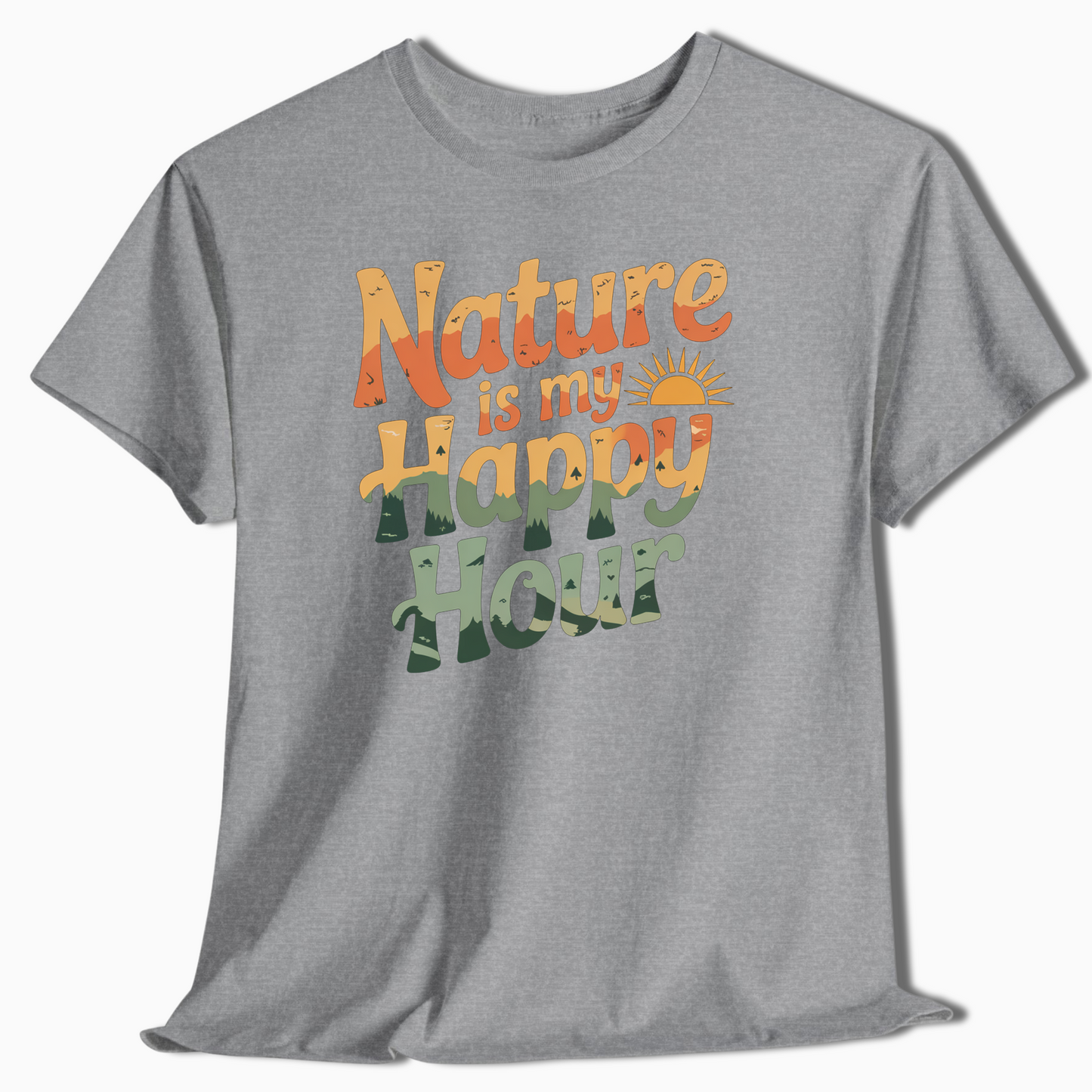 Camping T-Shirt Nature Is My Happy Hour - t165a25