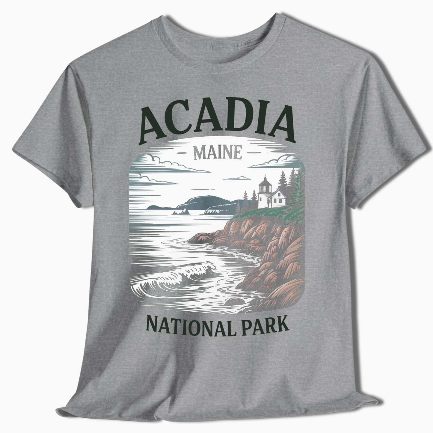 Acadia National Park Maine Shirt - Scenic Ocean View Design - t304a25