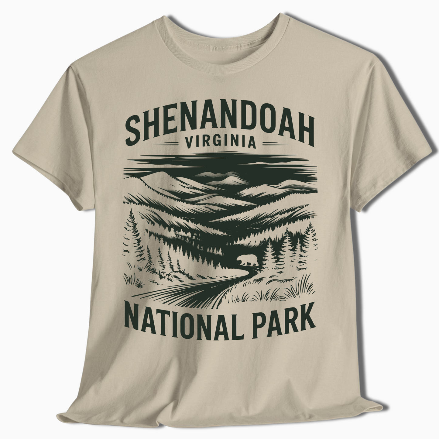 Shenandoah National Park T-Shirt with Bear - Hiking Gift - t346a25