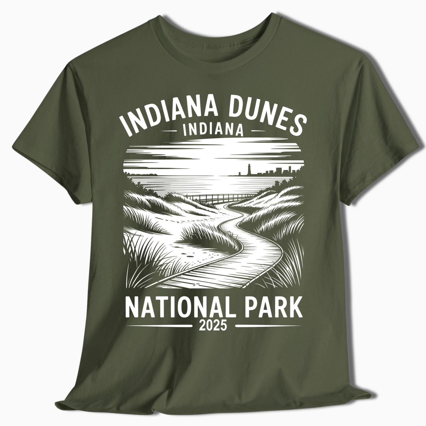 Indiana Dunes National Park T-Shirt - Custom 2025 Skyline Gift - t355a25